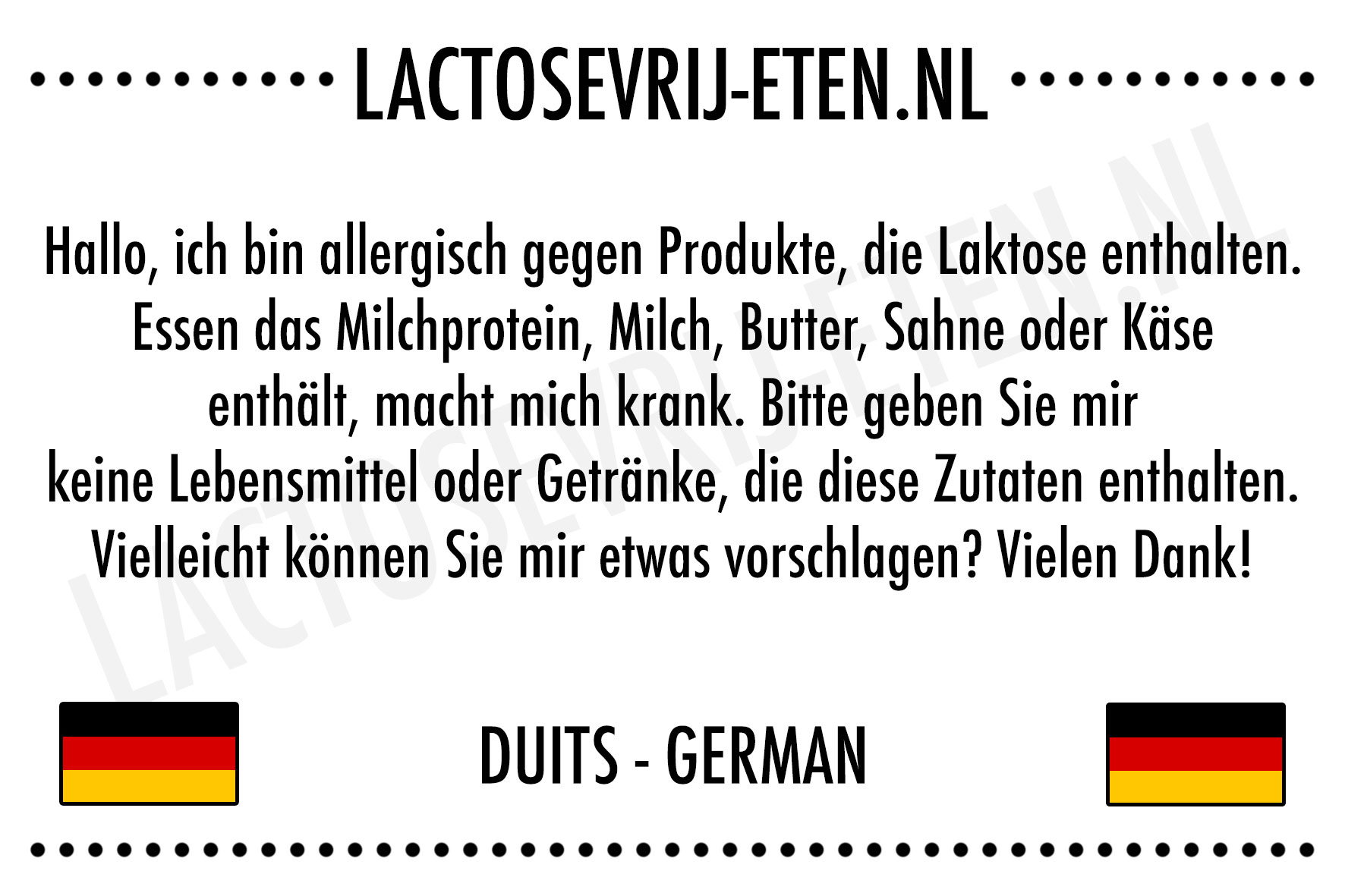 Lactose in het Duits