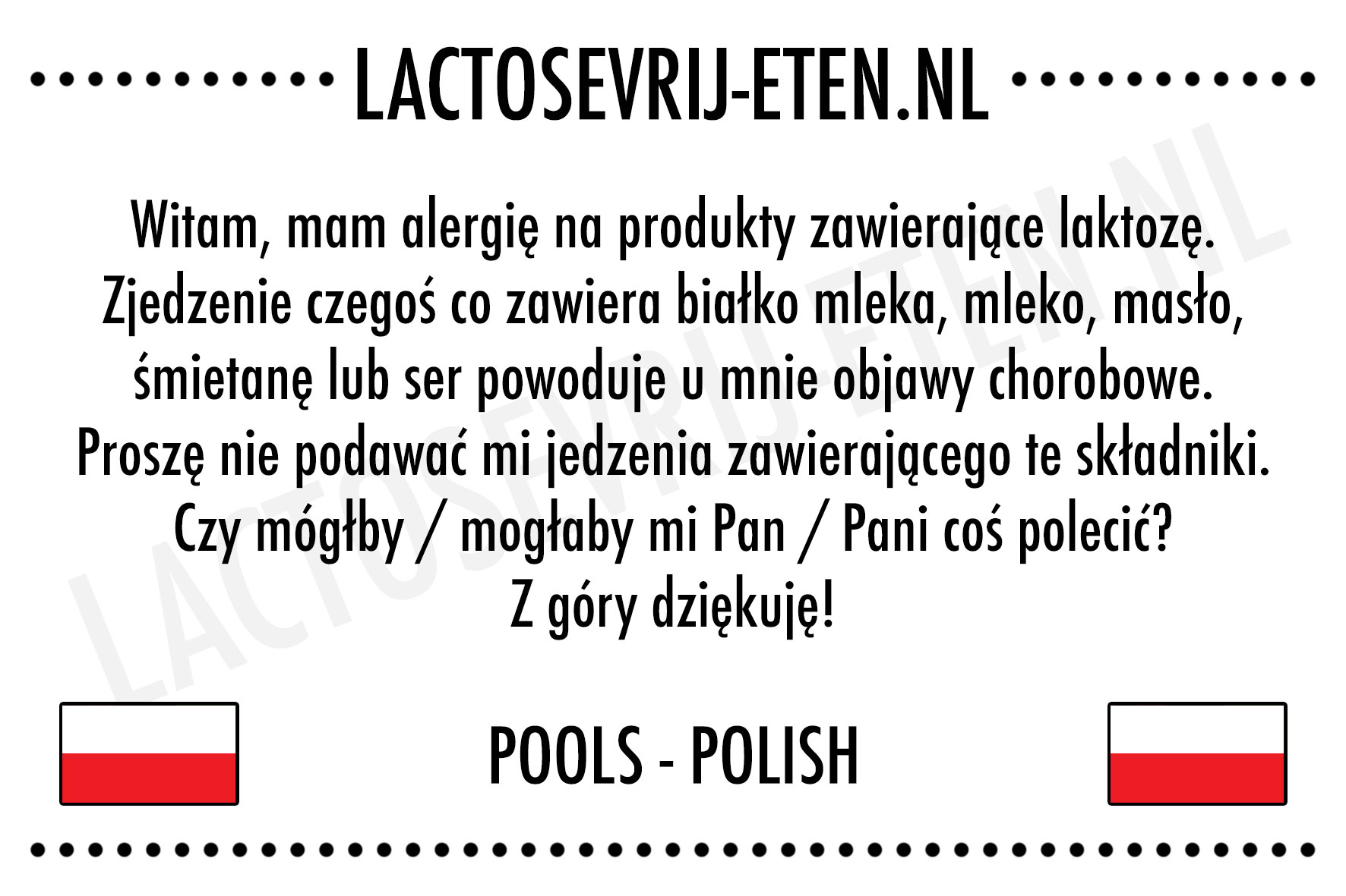 Lactose in het Pools