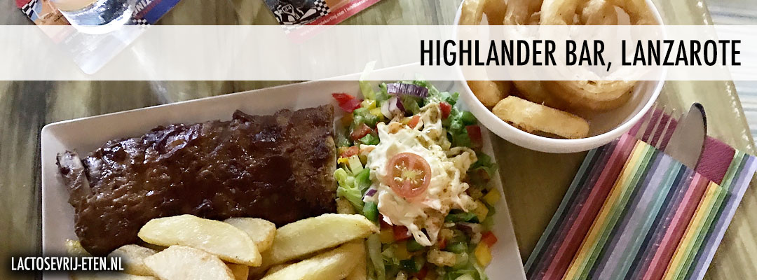 Lactosevrij eten op Lanzarote Highlander Bar